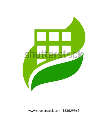 Vector eco house sign branding corporate logo isolated on white background Vector eco house sign branding corporate logo isolated on white background