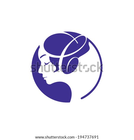 beauty salon sign branding corporate logo isolated on white background