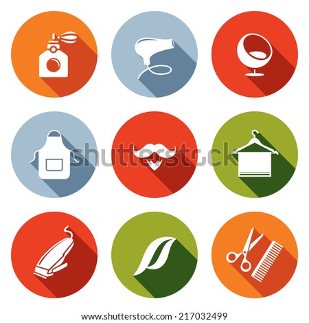 Hair salon flat icon collection Hair salon flat icon collection