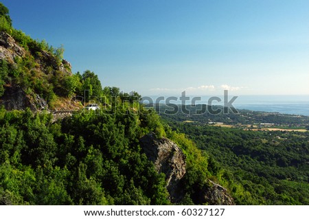 Castaniccia cliff-road in corsica