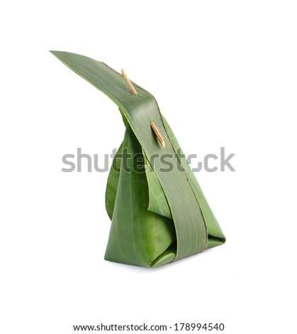 Banana leaf one of materials from nature apply to packaging dessert, food or anything can eat