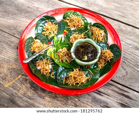 Food wrapped in leaves,A nutritious snack in Thailand