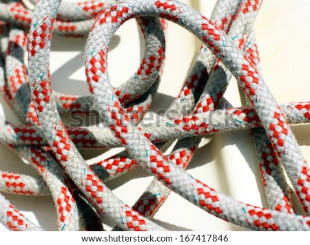 White and red rope on pier