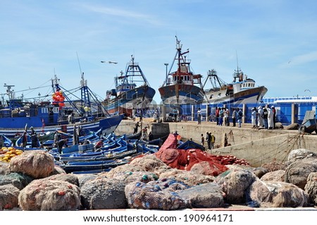 Blue fishing boats of Essaouira