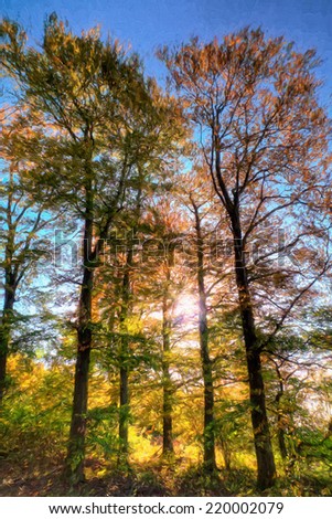 autumn  trees - painting