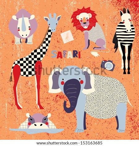 Safari animals set Safari animals set