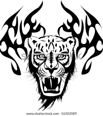 stock vector Tiger Tattoo vector illustration