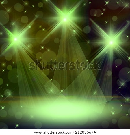 ilustration of concert spot lighting over dark background and
