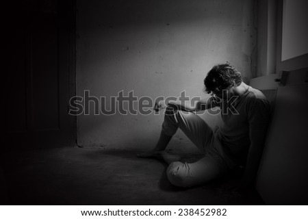 Solitude and abandoned young man