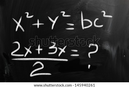 blackboard with math text