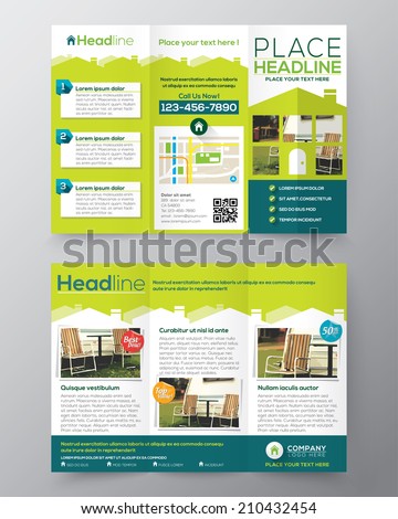Real Estate Brochure Flyer design vector template in A4 size Tri fold Real Estate Brochure Flyer design vector template in A4 size Tri fold