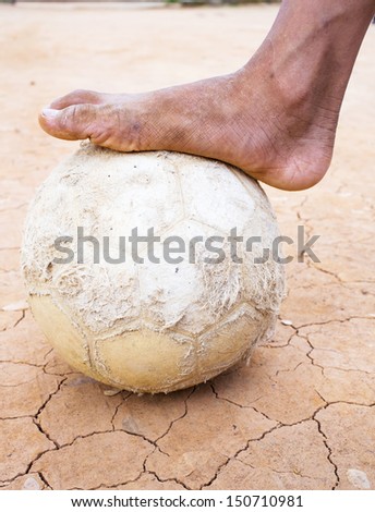 Barefoot  on  old football.