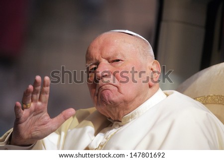ROME, ITALY - DECEMBER 08 : Pope John Paul II celebrates the Feast Day of the Immaculate Conception near the Spanish steps in Rome, on December 08, 2004.