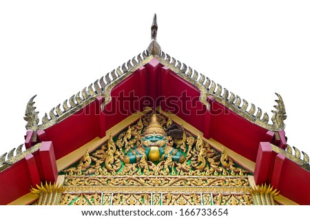 the roof of the church is adorned Thailand patterns of religious belief