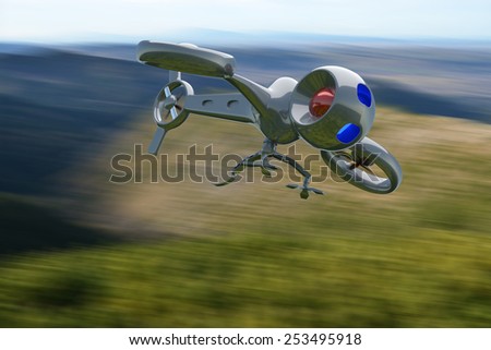 Unmanned Aerial Vehicle drone in flight