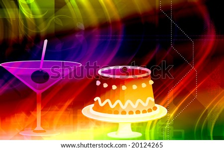 Adult Birthday Cake on Digital Illustration Of Birthday Cake   20124265   Shutterstock