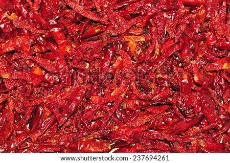 Dried red chillies (Capsicum)