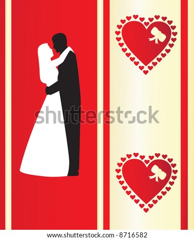  wedding couple and romantic background for wedding invitations 1 Vector
