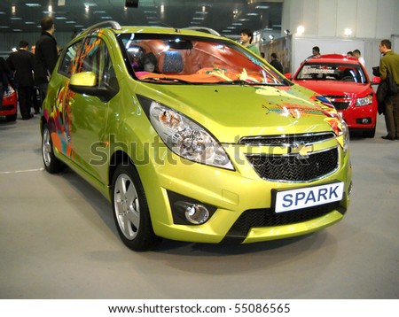 BELGRADE, SERBIA - MARCH 08: Front view of Chevrolet Spark car on Belgrade car show, March 08, 2010 in Belgrade, Serbia