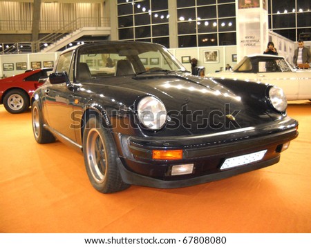 BELGRADE, SERBIA - DECEMBER 21: Front view of Porche oldtimer car from Belgrade car museum at the Belgrade Fair, December 21, 2010 in Belgrade, Serbia.