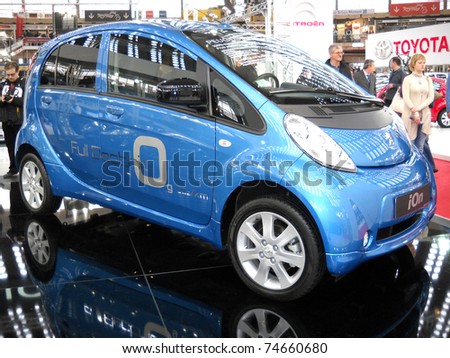 BELGRADE, SERBIA - MARCH 29: Front view of Peugeot Ion electrical car on Belgrade car show, March 29, 2011 in Belgrade, Serbia