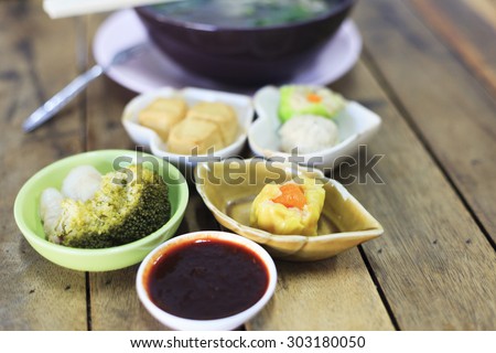 dimsum  food in the morning time with Coccinia Indica fiber