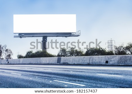 Big white billboard on highway Big white billboard on highway