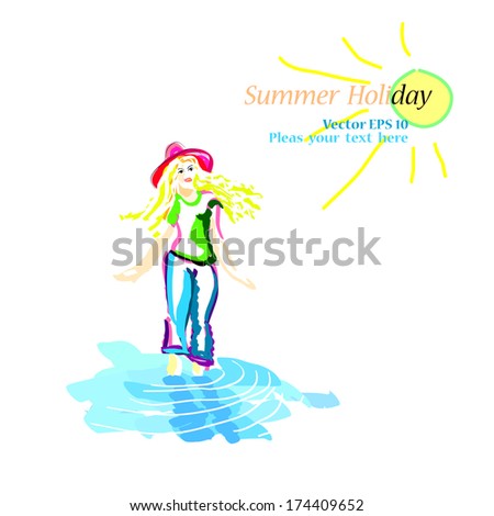 Summer holiday. Image for travel advertising agency. Summer background. Sunshine. Recreation.