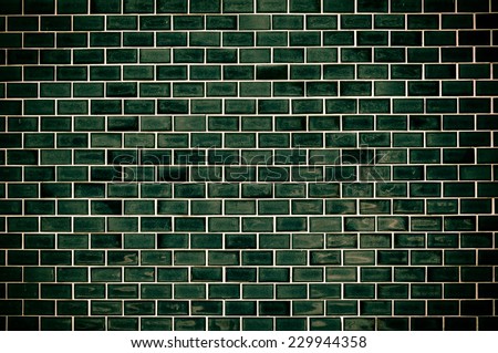 Green tile wall