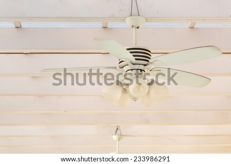 vintage white ceiling Fan with lamp