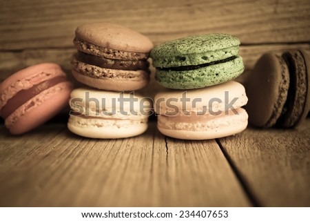 macaroons in vintage color style