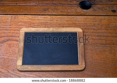 Antique desk chalk-board on period desk