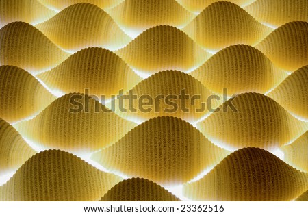Conchiglioni pasta with lighting coming from below