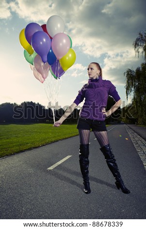 Balloon parade in park