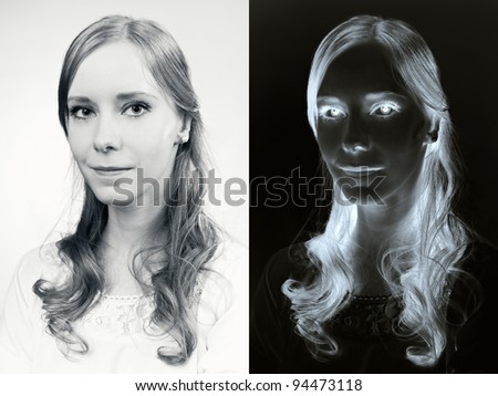 Monochrome portrait - positive and negative