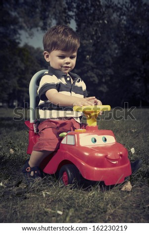 Boy and his first car