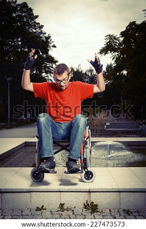 Obstacles in life for man on wheel chair