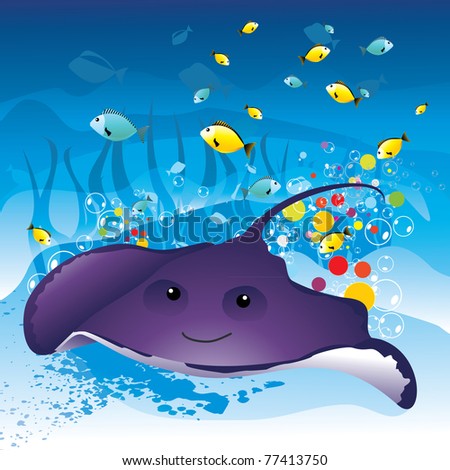 Stingray Color Vector - 77413750 : Shutterstock