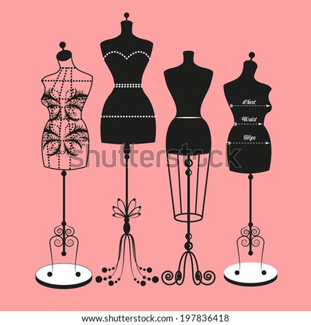 vector vintage tailor's mannequin for female body vector vintage tailor's mannequin for female body