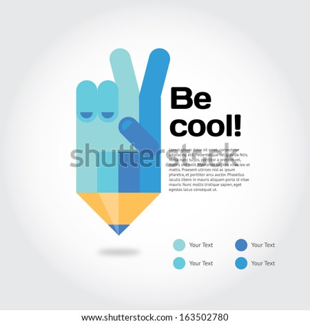 Pencil with cool gesture symbolizing ideas with place for text Pencil with cool gesture symbolizing ideas with place for text
