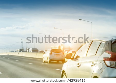 Car on high way road,Car on the road,Car on street,Car park on road