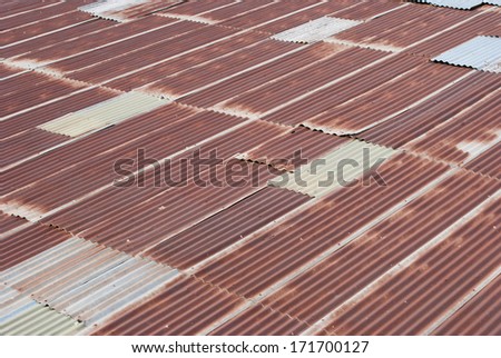 Rusty Zinc grunge roof old Of abandoned buildings