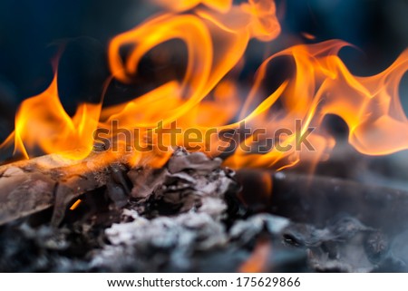 Burning paper for Hungry Ghost Chinese Festival in Thailand