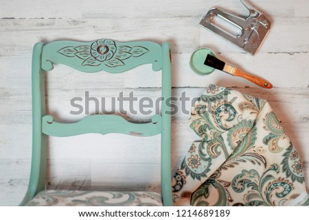 Vintage chair makeover - chalk paint and new fabric