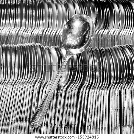 Line up collection of silver spoons