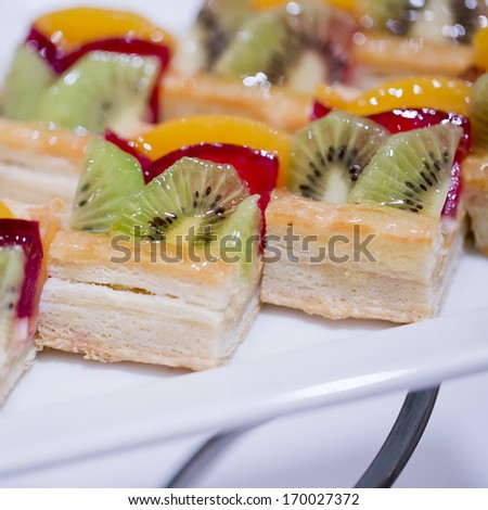 finger food, dessert and fruits cocktail