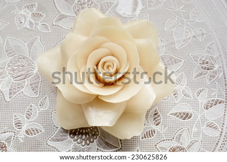 White Rose Candle