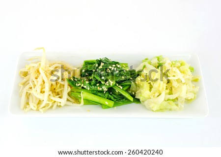 Bean sprouts, cabbage, canton salad with sesame seeds and  sesame oil