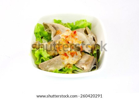 Japanese Salad -  lettuce and meat with Japanese salad sauce