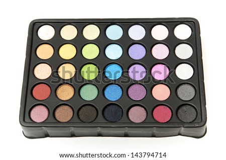 makeup kit with different shades and colors